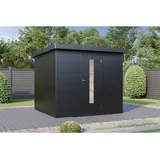 Wolff Finnhaus Premium Metall Gartenhaus Hakon 2424 Anthrazit