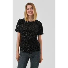 s.Oliver Pailletten-Shirt Schwarz 42