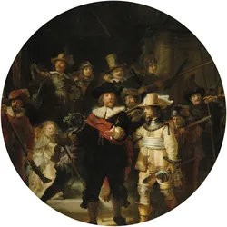 Wandtattoo ART FOR THE HOME "Die Nachtwache Rembrandt", bunt (mehrfarbig), Menschen, PVC, Wandtattoos