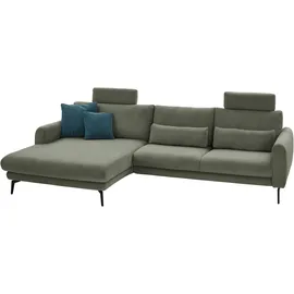 die planbar Ecksofa DIE PLANBAR "MP-IN23147 L-Form", grün, B:305cm H:87cm T:180cm, 95%Polyester;5% Nylon, Sofas, Ecksofa, Kaltschaumpolsterung, softer Sitz & verstellbare Kopfstützen