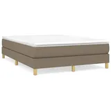 vidaXL Boxspringbett mit Matratze Taupe 140x200 cm Stoff