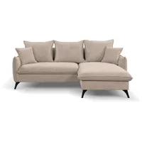 WERK2 Ecksofa »Modica L-Form«, Minimalistisches Ecksofa mit Schlaffunktion & Bettkasten, beige