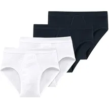 SCHIESSER Slip unifarben Weiß/Blau M 4er Pack