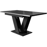 MIRJAN24 Esstisch Masiv (Ausziehbar), L: 120-160 cm, Rechteck schwarz