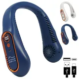 DIY TECH UK CoolBlast Double Action Nackenventilator, wiederaufladbar über USB, einstellbar, tragbarer persönlicher Nackenventilator, ohne Flügel für freihändige Hände, 5 Geschwindigkeitsstufen