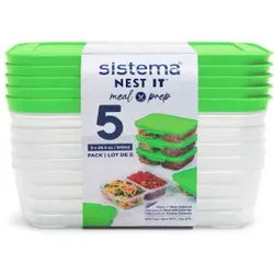 Sistema Lunchbox Meal Prep, 5-teilig, Praktische Frischhaltedose ermöglicht eine unkomplizierte Trennung von Speisen., 1 Set = 5 x 870 ml - Dosen, 2 Fächer