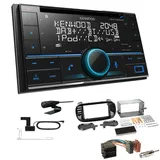 Kenwood 2-DIN Receiver Autoradio Bluetooth DAB+ für Fiat 500 ab 2007 piano black
