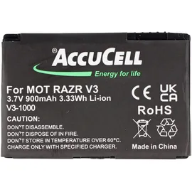 AccuCell Akku passend für Motorola V3 Razr, PEBL SNN5696, BA700, 900mAh