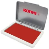KORES Stempelkissen 7x11cm rot getränkt, Metallgehäuse