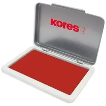 KORES Stempelkissen 7x11cm rot getränkt, Metallgehäuse