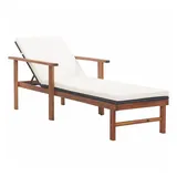 vidaXL Sonnenliege 200 x 55 x 56 cm schwarz/cremeweiß