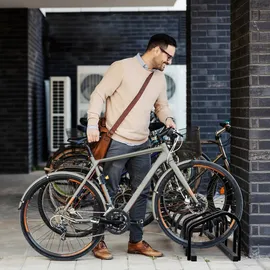 Relaxdays Fahrradständer für 6 Fahrräder Anthrazit