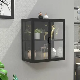 MID.YOU Hängevitrine Flokas, schwarz ¦ Maße (cm): B: 60 H: 65