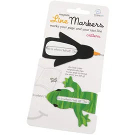 Bookchair Line Markers (Critters/Pinguin&Frosch) - Magnetische Lesezeichen - 2er Set: Markiert die Zeile auf der Seite