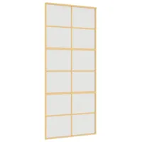 vidaXL Schiebetür Golden 90x205 cm Matt ESG-Glas und Aluminium