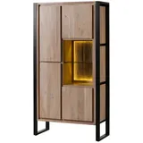 MASSIVMOEBEL24.DE Vitrine 95 x 40 x 180 cm Beige