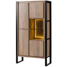 MASSIVMOEBEL24.DE Vitrine 95 x 40 x 180 cm Beige