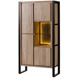MASSIVMOEBEL24.DE Vitrine 95 x 40 x 180 cm Beige