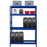 Proregal Reifenregal Tiger HxBxT 180 x 120 x 40 cm Bis Zu 12 Reifen auf 2 Ebene Und 2 Ablagen Blau