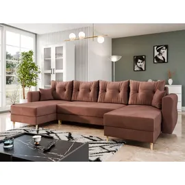 Mirjan24 Wohnlandschaft Zako U, Ecksofa mit Bettkasten und Schlaffunktion, Holzfüße, Wohnzimmer, Sofas - Couches, Wohnlandschaften, Wohnlandschaften in U-Form