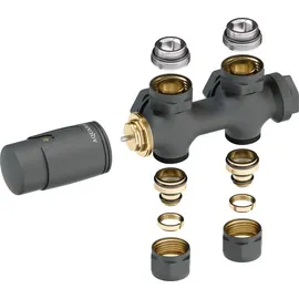 Aquabad® Multiblock Heizkörperthermostat 50mm Mittelanschluss Anthrazit