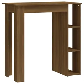 vidaXL Bartisch mit Regal 102 x 50 x 103,5 cm Braun Eiche