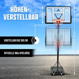Apollo Basketballkorb schwarz 230 - 305 cm