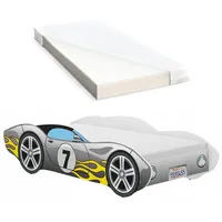iGLOBAL Kinderbett Autobett Cars Bett Jugendbett 140 x 70 cm grau