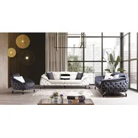 JVmoebel Chesterfield-Sofa Luxus Chesterfield Set 3+3+1 Sitzer moderne Couch Neu Set, Made in Europa grau