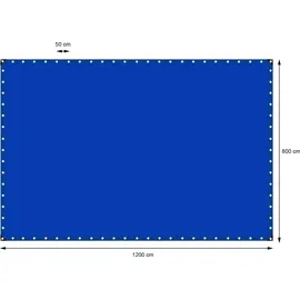 ECD Germany Abdeckplane mit Ösen 8x12 m 180g/m2 Blau aus Polyethylen