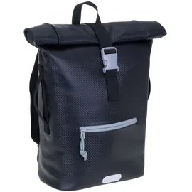 Elephant Gin Rucksack Herren Plane Time Bag Evo 24 L Kurierrucksack Roll-Top A4 Freizeitrucksack Laptoprucksack wetterfest Elephant 13075 Schwarz Grau +f + Schwarz