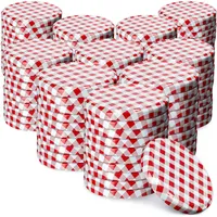 Kadax Ø Schraubdeckel Fi66 mm Ersatzdeckel Set, 100 Stück, Rot kariert