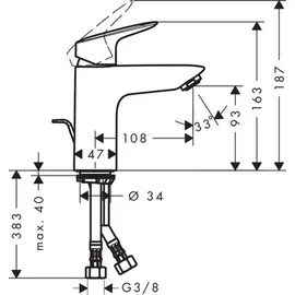 Hansgrohe Logis 100 LowFlow Einhandmischer (71104000)