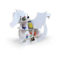 The Cardboard Co Kinder Regal Frankie der Drache in weiß - geeignet für ca. 56 Tonies, Spielzeug oder Kinderbücher - 100% plastikfrei (Naturweiß)