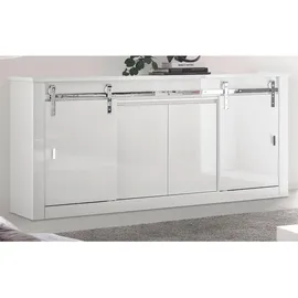 furn.design Sideboard Miami 201 x 92 x 43 cm Weiß Hochglanz