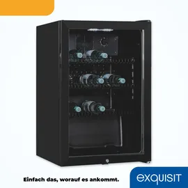 Exquisit GKS120-GT-160C Getränkekühlschrank (118 l, 840 mm hoch, Schwarz)