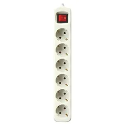Silver Electronics Steckdosenleiste mit 6 Steckdosen mit Schalter, weiß, 6 Steckdosen, 1,5 Meter Kabel, Kindersicherung, geerdet, mit Überspannungsschutz
