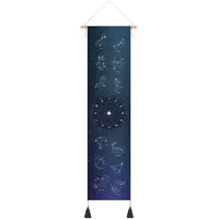 CoolChange Hochwertiges Astrologie Rollbild aus Stoff | Kakemono 130x33cm | Inkl. Haken | Motiv: Sternzeichen