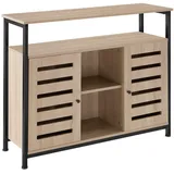 Tectake Warrington Sideboard 100 x 37 x 82 cm Braun Holzwerkstoff