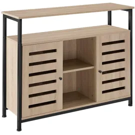 Tectake Warrington Sideboard 100 x 37 x 82 cm Braun Holzwerkstoff