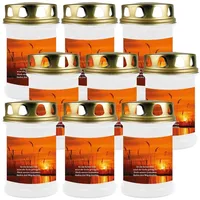 HS Candle Grabkerze (9-tlg), Grabkerze Brenndauer 40 Stunden viele vers. Variationen und Motive weiß