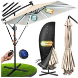 Kesser Ampelschirm Holly rechteckig Ø 350 cm mit LED Beige