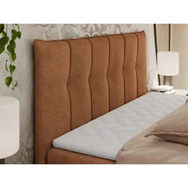 MKS Meble Boxspringbett 180x200 mit Bettkasten und Matratze H4, Polsterbett 180x200 mit Bettkasten, Bett 180x200 mit Stauraum und Topper - Premium-... - Orange