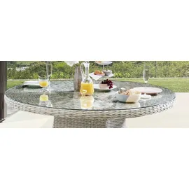 Destiny PALMA LUNA«, 4 Hochlehner, 1x Tisch, inkl. Auflagen), Aluminium, Polyrattan weiß