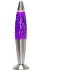 Easylight Lavalampe Lila TIMMY mit Schalter Stimmungslicht inkl. E14 Leuchtmittel 36cm kleine Glitzerlampe Wohnzimmer