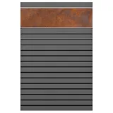 BM Massivholz Zaunelement 120 x 180 cm grau Aluminium