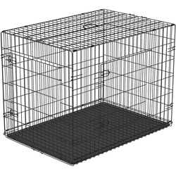 PawHut Transportkäfig für Kleintiere schwarz 76 x 53 x 57 cm (LxBxH)   Hundebox Hundekäfig Hunde Transportbox Reisebox