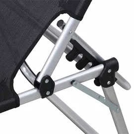 Siena Garden Sole Dreibeinliege 214 x 70 x 45 cm schwarz klappbar