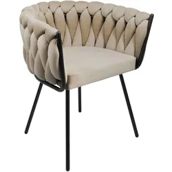 Eglo Stuhl »Manambolosy« - 63x54x106cm - schwarz - Polyester / Schaumstoff / Metall
