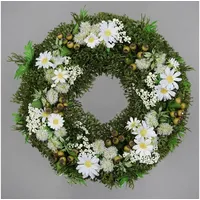 Seidenblumen Roß Frühjahrskranz mit Blüten Beeren und Früchten 32cm